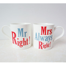 Mr.Right and Mrs.Always Right Wedding gift custom ceramic couple mug